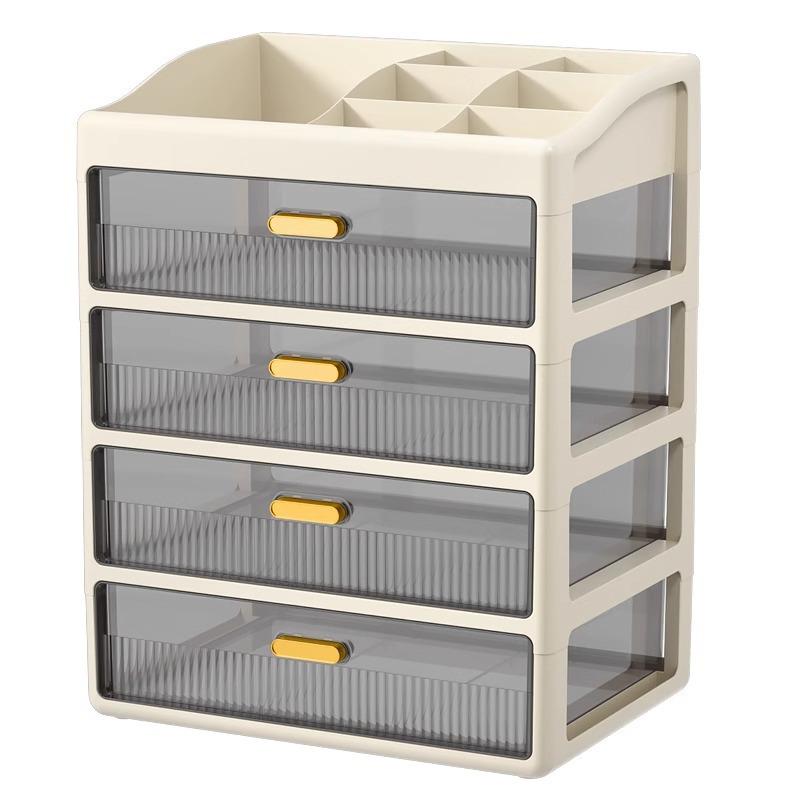 Multi-layer Desktop Organizer: Drawer-Type Storage Box for Office Supplies, Stationery, and Cosmetics
