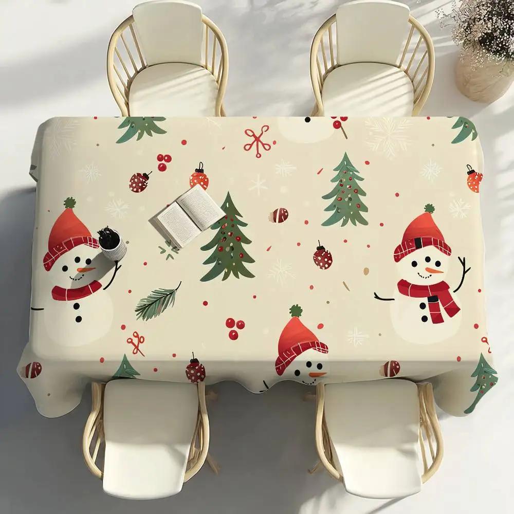 Christmas Pattern Design Table Cloth Party Decor Dining Room Home Kitchen Patios Waterproof Stain-Proof Table Cloth