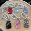 Sparkling Crystal Perfume Bottle Keychain Set, Rhinestone Bag Charm with Tassel,Luxury Bling Perfume Bottle Keyring