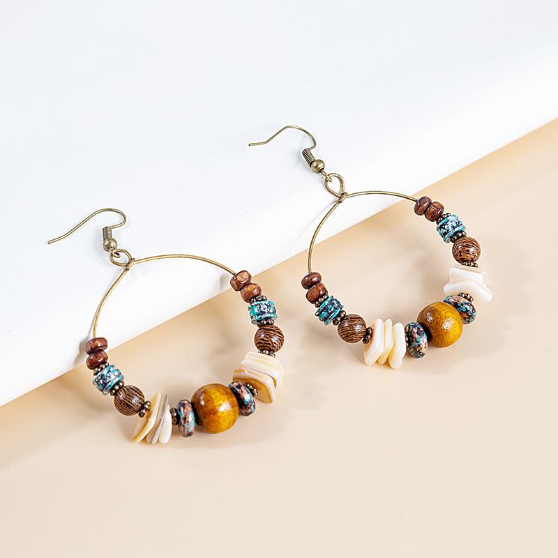 Accessories Fashion Bohemian Handmade Beaded Earrings Vintage Vintage Bronze Classic Ear Hooks Women