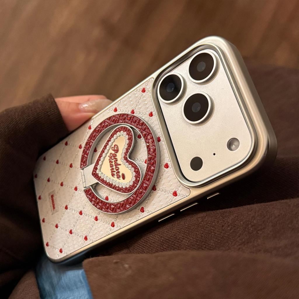 Herzförmige Stand-Handyhülle für iPhone 16, iPhone 17, iPhone 17 Pro Max