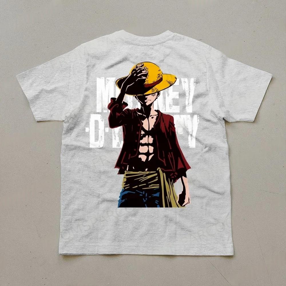One Piece Unisexs Tshirt Monkey D Luffy Summer Japanese Anime Autumn Boys and Children Shortsleeved Casual ParentChild Outfit