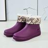 Fashion Low Tube Rain Shoes New Women's Wear Waterproof and Non-slip Outdoor Pvc Velvet Rain Boots Women's Overshoes