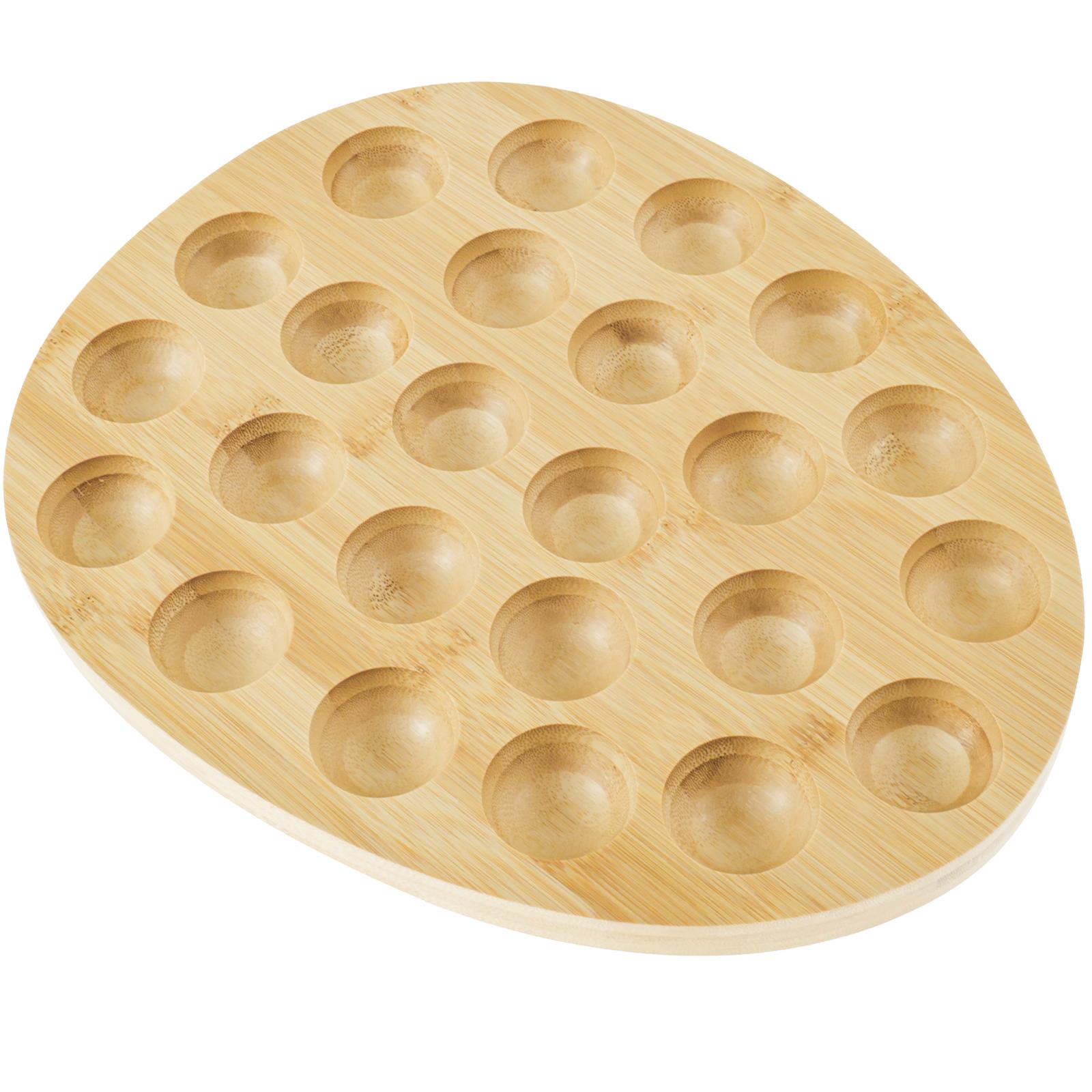 

Деревянный поднос для фаршированных яиц 24 отверстия Блюдо для фаршированных яиц Многоразовая деревянная подставка для яиц Тарелка для фаршированных яиц Элегантный поднос для подачи фаршированных яиц светло-желтого