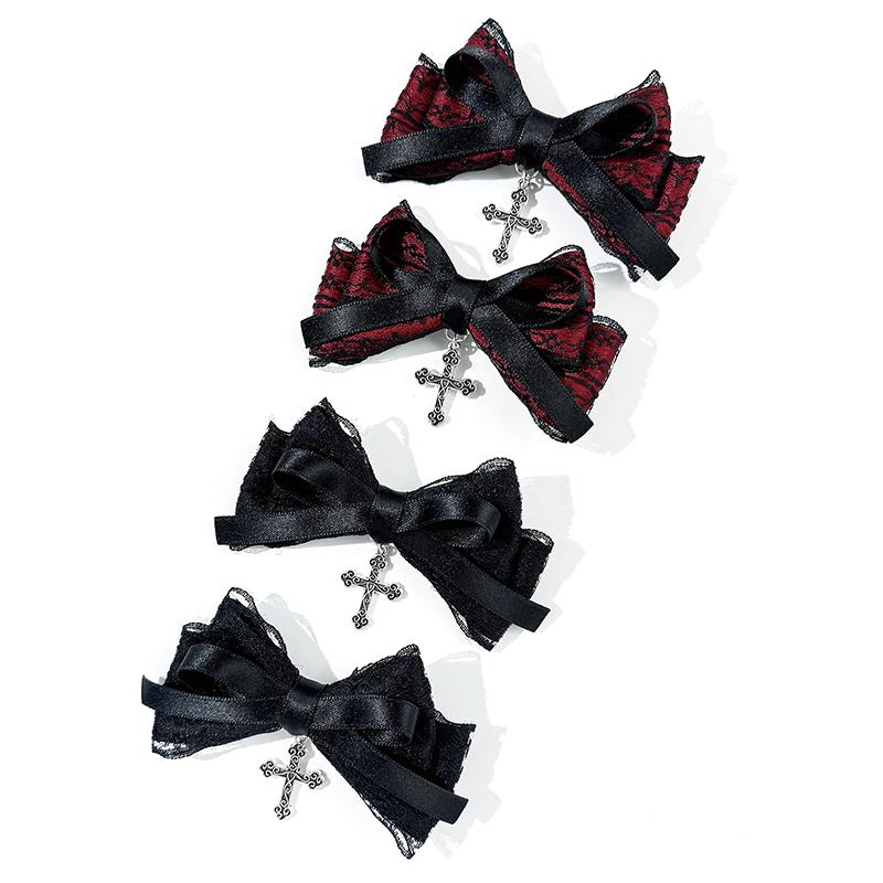 1/2Pcs Gothic Hair Clip Exquisite Hair Accessories For Women Girls Personalized Sweet Cool Cross Bow Hair Clip Gifts