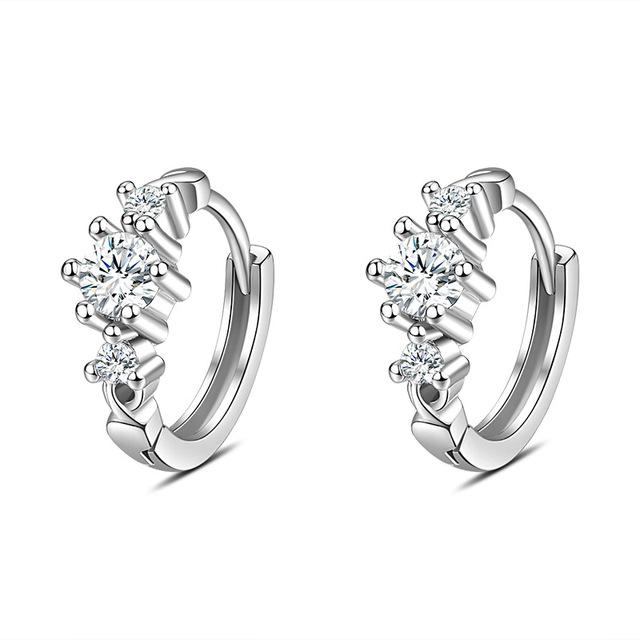 925 Sterling Silver Crystal Circle Earring for Women Making Jewelry Gift Wedding Party Engagement