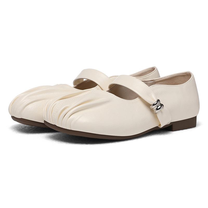 Soft-soled Mary Jane Single Shoes Are Gentle, Small and Fresh, Small Leather Shoes, Doudou Shoes, Fashionable Spring and Summer New Flat-soled