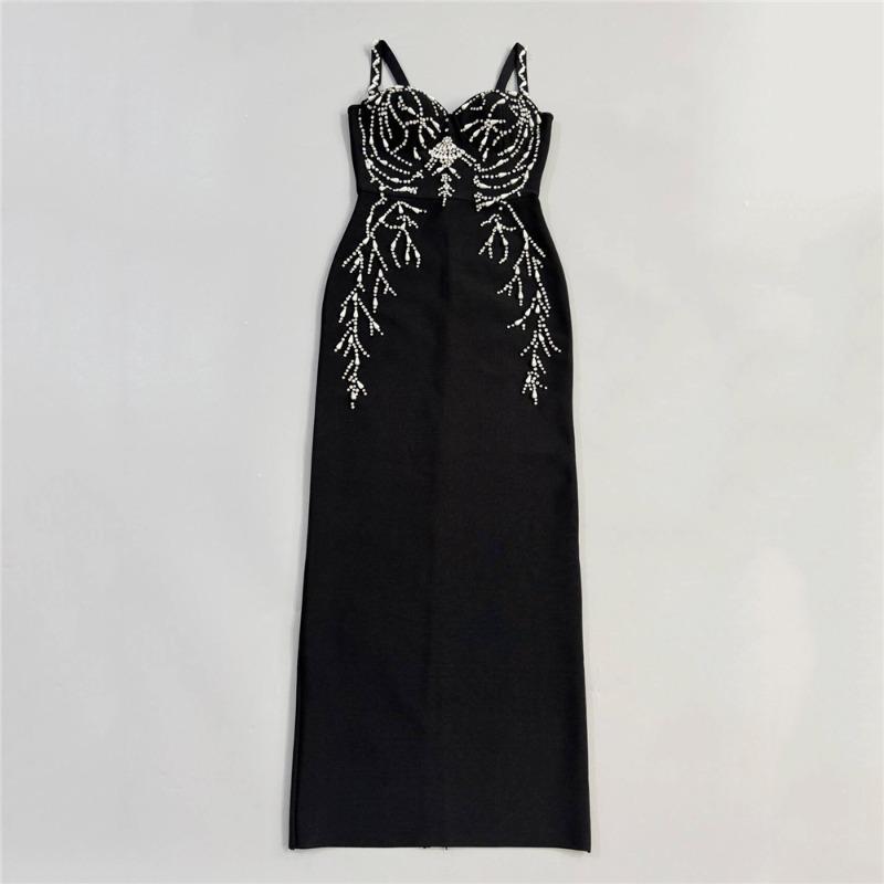 New Order Diamond Suspender Bandage Dress Sexy Slim Sleeveless Dress Fashion Halter Party Dress