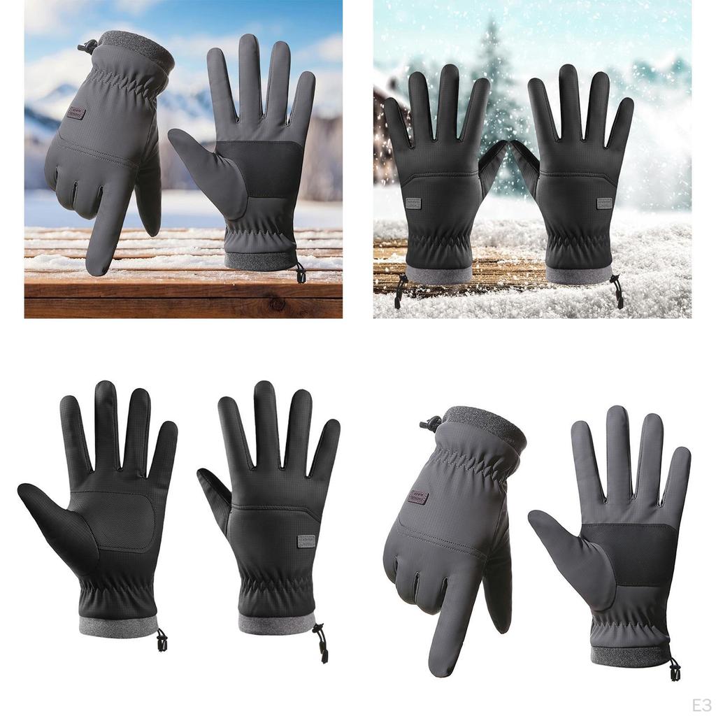 Men's Winter Gloves for Outdoor Activities - Insulated Touchscreen Mittens