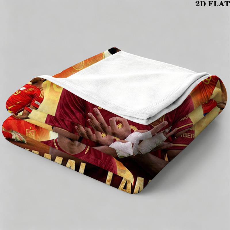 Lamine Yamal Print Flannel Blanket High Quality Warm Comfortable Cover for All Seasons Perfect for Gifts Home Decor