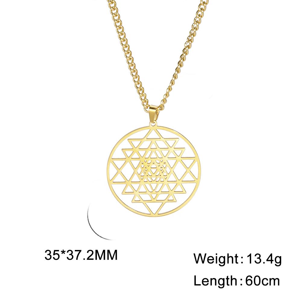 Dawapara Sri Yantra Yoga Halskette Shri Chakra Mandala Hindu Meditation Symbol Amulett Heilige Geometrie Edelstahl Schmuck