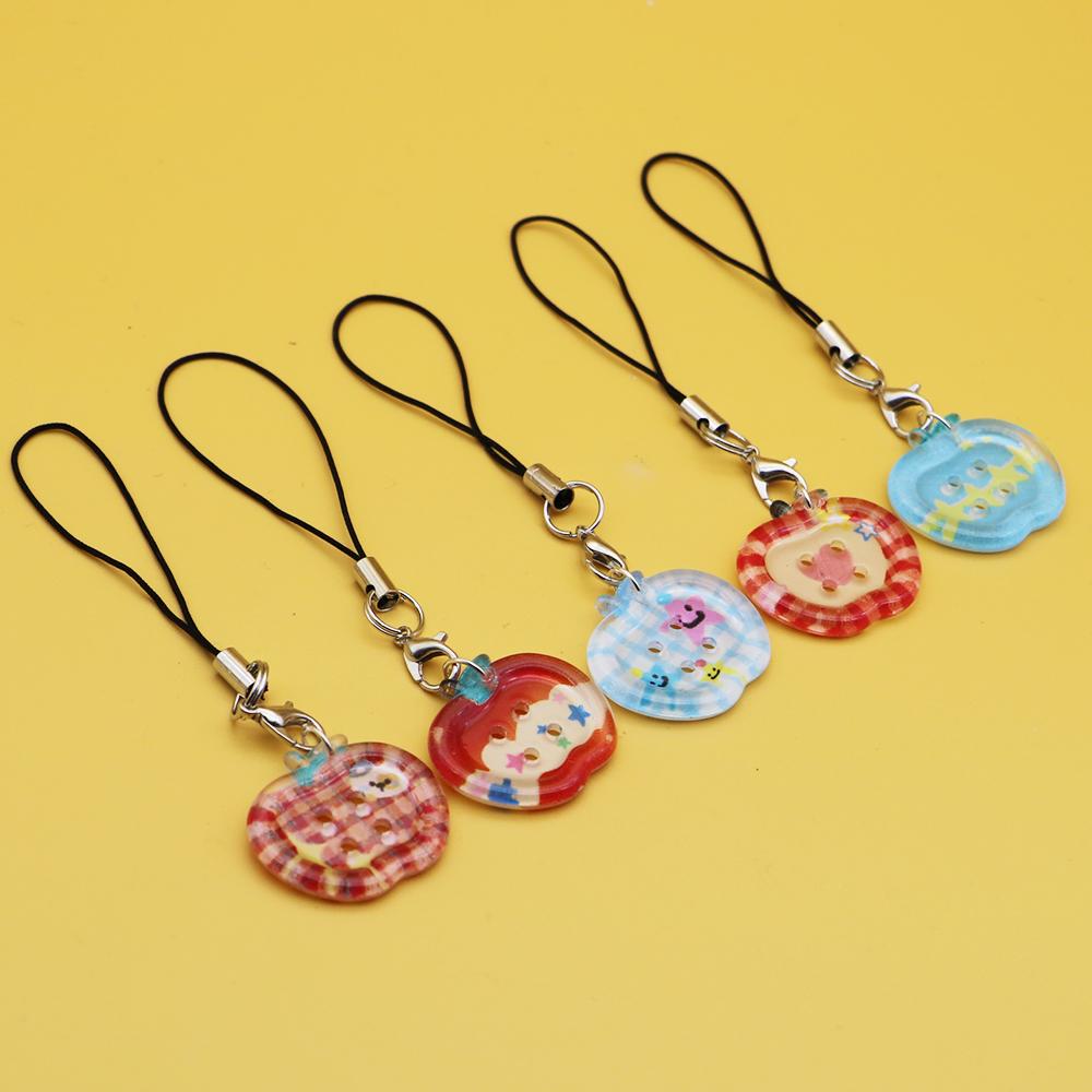 

Clear Apple Keychain Phone Charms Printed Design Pendants INS Style Bag Phone Case Accessories for Friends Couples Other