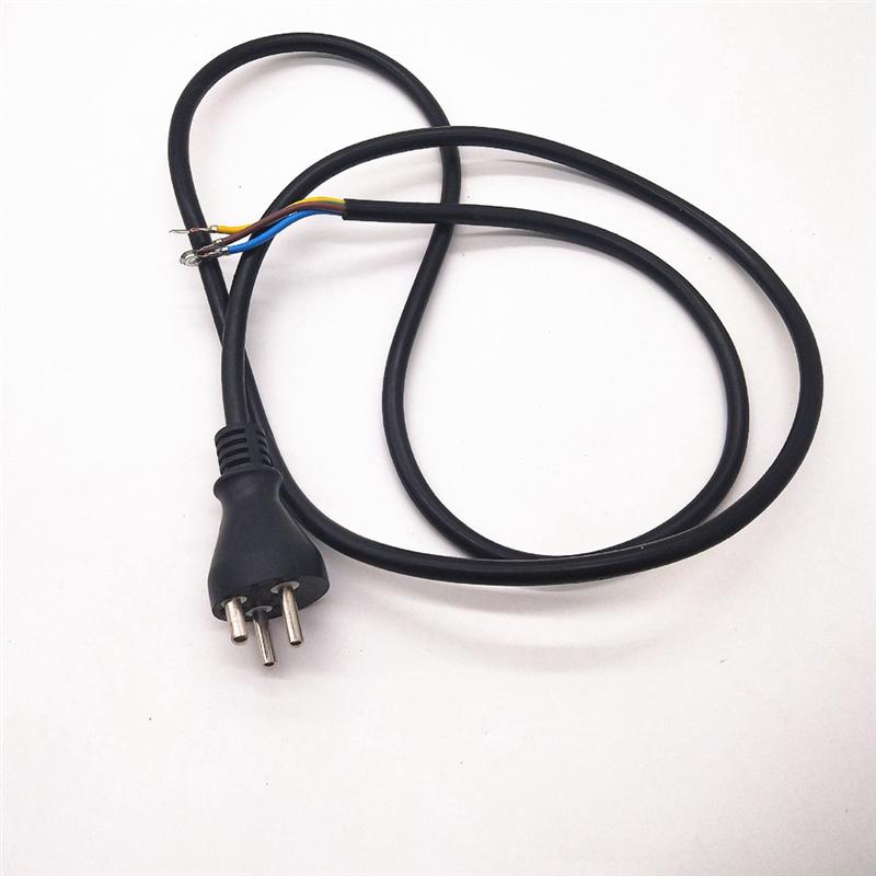 Three Core Copper Plug Power Cord AC Power Cord Power Cable Plug EU Plug (1 Pcs,Black)