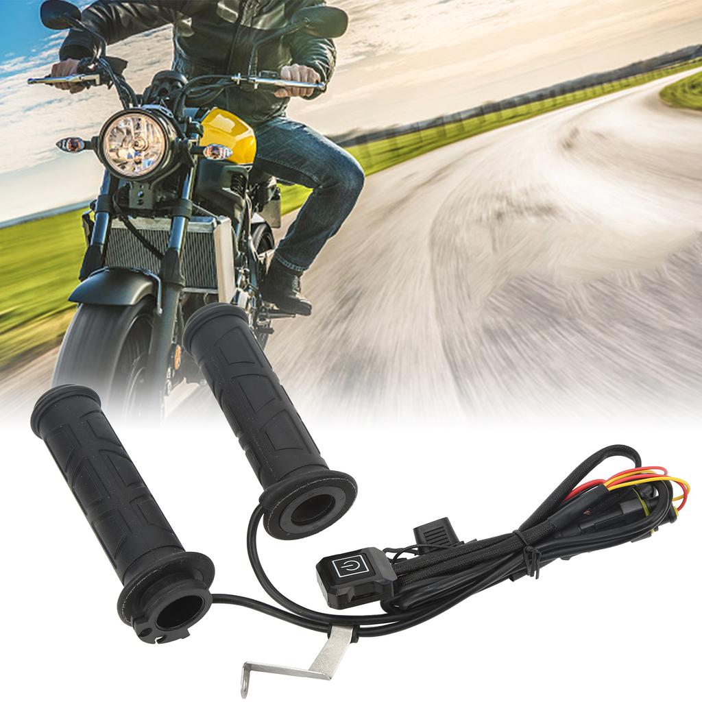 Motorcycle Heated Hand Grip 3 Levels Temperature Adjustment Electric Hand Grips for 22mm Pipe Diameter Motorbike DC12V