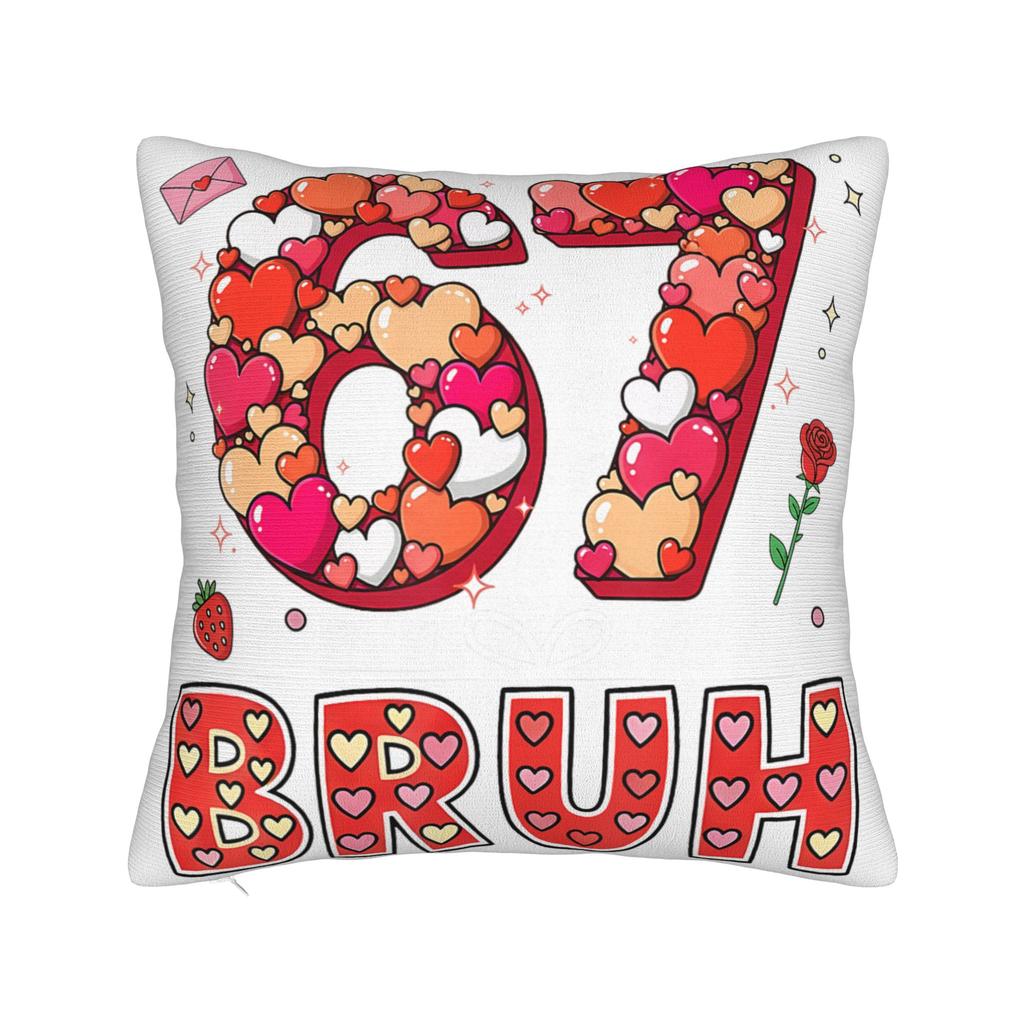 Valentines Day Meme six Seven Heart Pillow Case Design Pillow Cover Kawaii Pillowcases For Couch Sofa Bedroom
