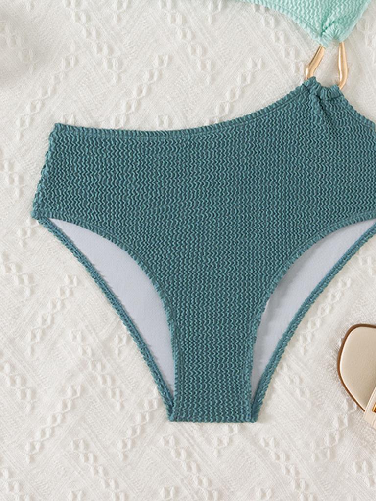 Color-matching Hollow-out One Shoulder Sexy Swimsuit Bikini