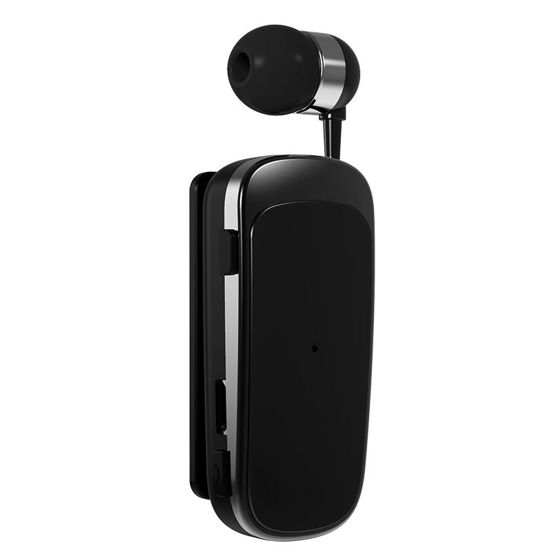 Bluetooth Wired Headset with Ultra-Long Battery, Single Ear, In-Ear Design, Vibration Alert, and Retractable for Business Calls.