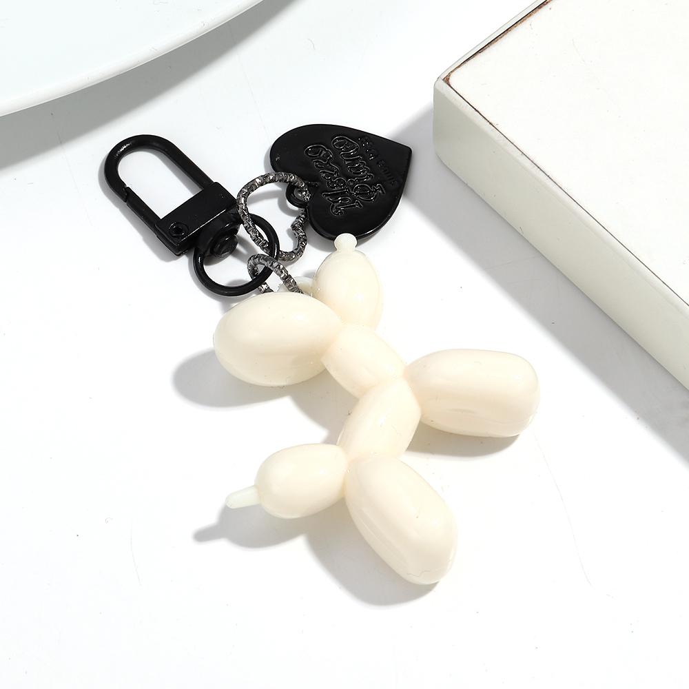 Funny Colorful Balloon Dog Car Keychain Clip Bag Charms for Women Cute Acrylic Puppy Keyring Phone Decoration Accessories Gifts
