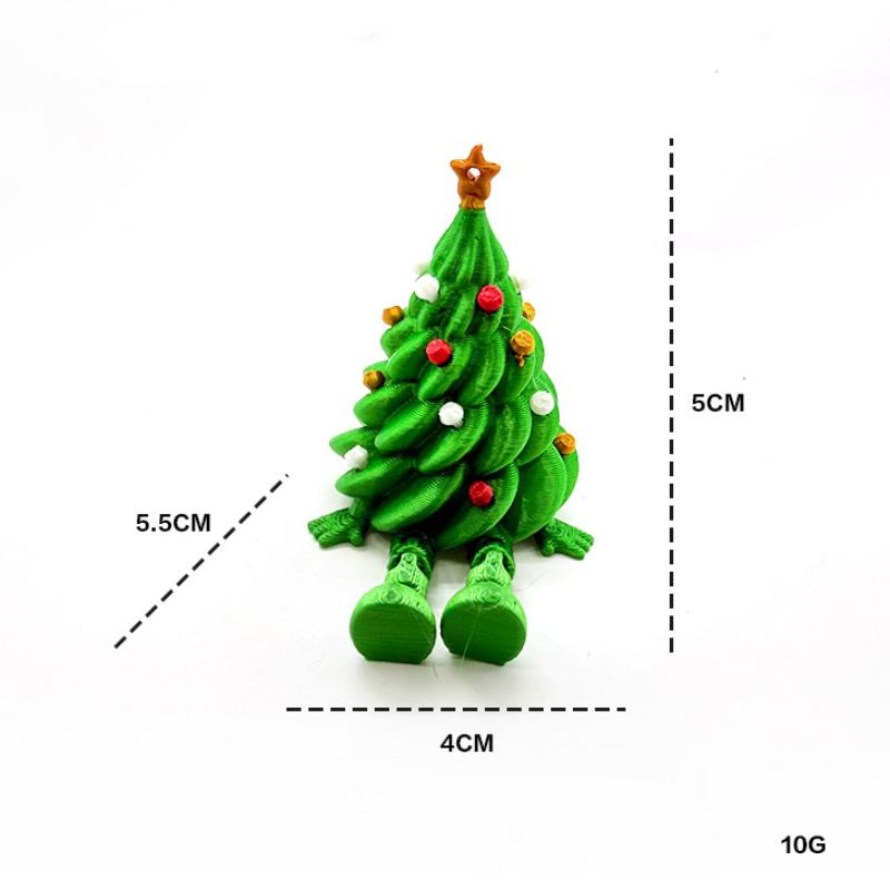 

3D-печатная рождественская елка с подвижными суставами, разноцветное, шарнирное, настольное украшение, забавная интерактивная настольная игрушка, подарок