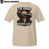 Gym Motivation Dumbbell Graphic Tee The Grind Never Lies Design