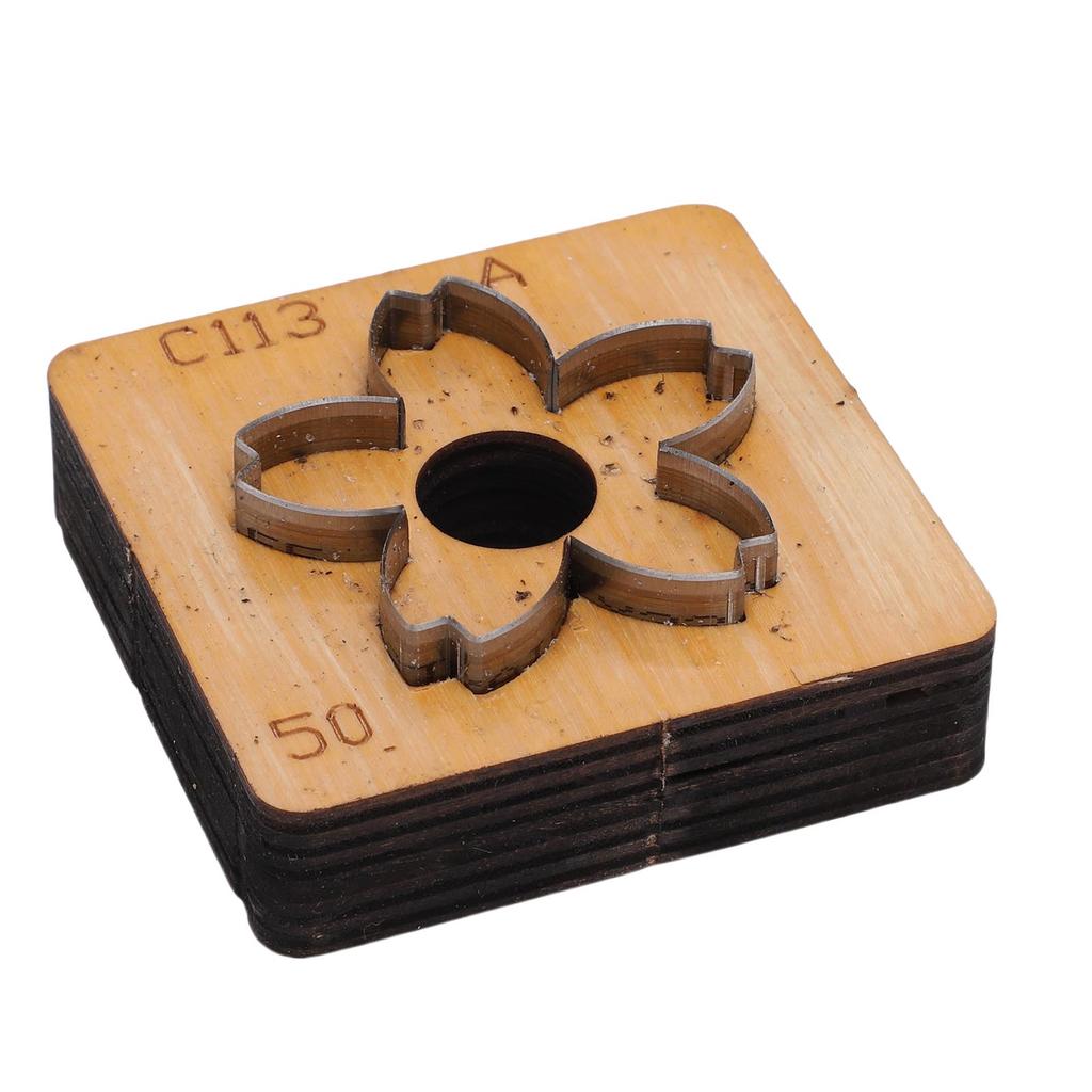 Leather Cutting Mold with Wood Base Flower Shape Punching Die for Making Keychain Bag Decorations