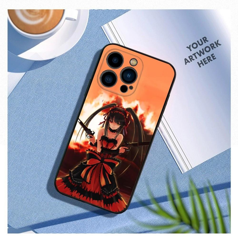Date a live Tokisaki Kurumi Phone Case For iPhone15,14,13,12 Mini 11 Pro XR,X,XS,MAX 7,8 Plus Silicone Cover Soft Black