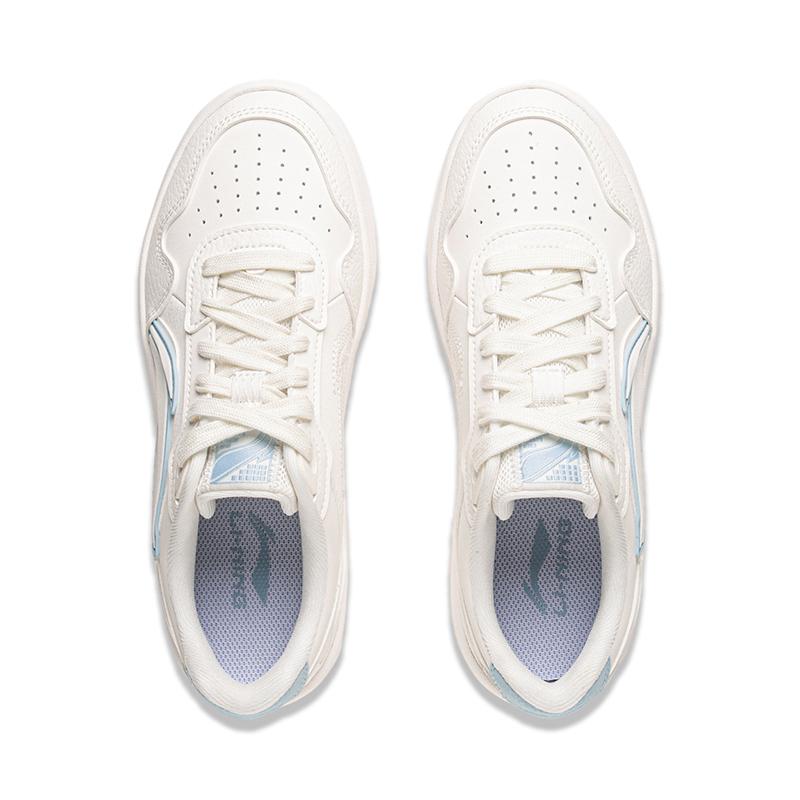 Li Ning Yuan Bao Simple Fashion Lightweight Breathable Increased Height Low Top Skate Shoes Women Sneakers Ice-River-Blue AGCV178-2