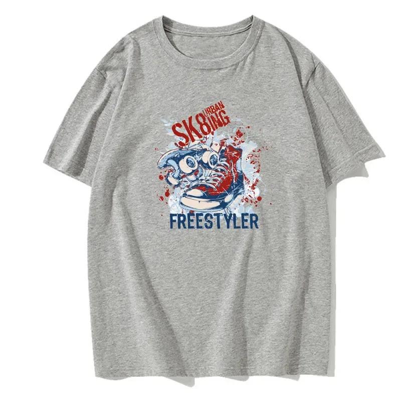 

Men s Summer Comfortable Cotton Short-sleeved Cool Hip-hop Street Style Solid Color Printed Cotton Round Neck Daily T-shirt XXXXXL