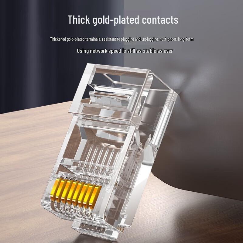 Shengwei Cat5e Gold-Plated RJ45 Unshielded Modular Plugs (100-Pack)