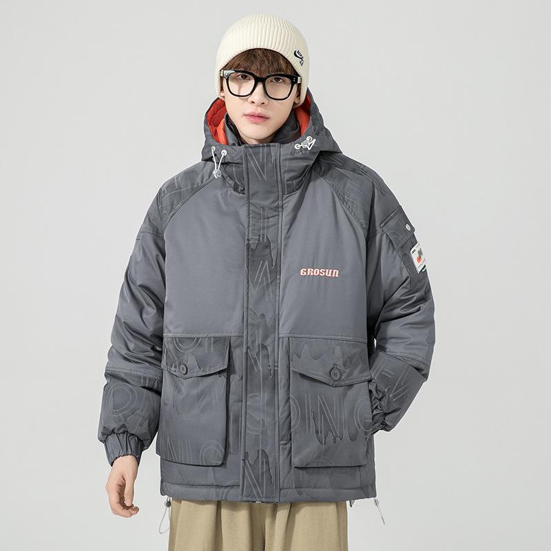 

Down jacket, men s jacket, hooded trend, loose winter clothes, thickened Hong Kong style, ins, handsome and versatile, teenagers 3XL