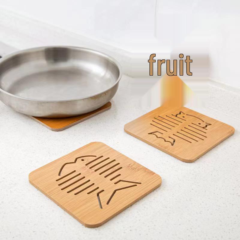 Cartoon Wooden Dining Table Heat-Resistant Anti-Slip Coaster Mat