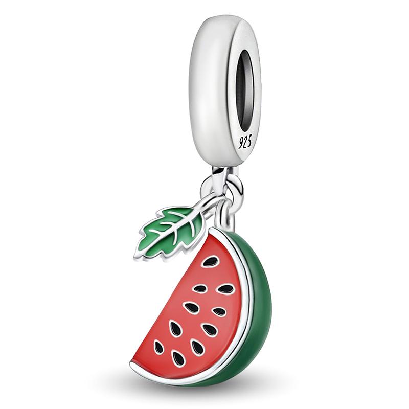 Copper Pink Cake Cherry Pineapple Strawberry Cherry Pendant Charm Ball Suitable For Bracelets Diy Women'S Jewelry