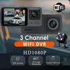 Neuer 4K 3-Kanal-Fahrtenrekorder Auto-DVR Vorder- und Rückansichtskamera WIFI-Videorecorder Nachtversion Auto-Fahrtenrekorder Black Box