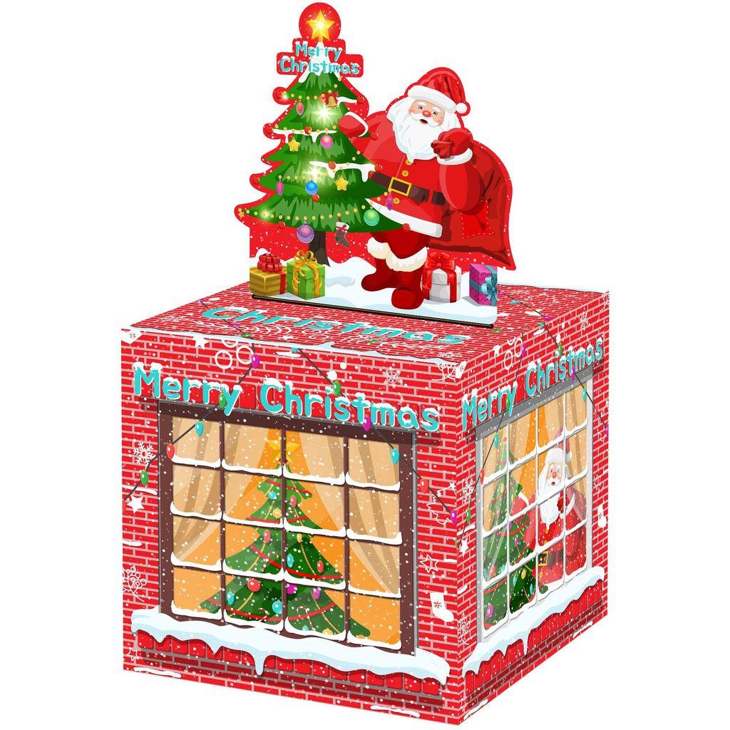 Themed Christmas Santa House Pattern Money Box Gift Box For Gifting Festive