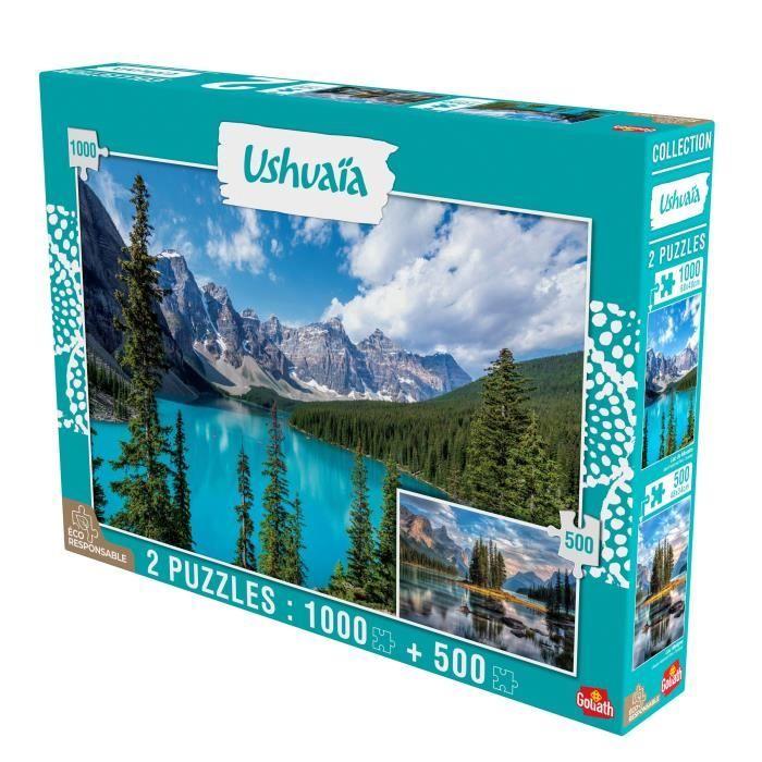 Puzzle Collection Ushuaia - GOLIATH - Lac De Moraine Et Lac De Maligne - 1000 Pièces - Paysage Et Nature
