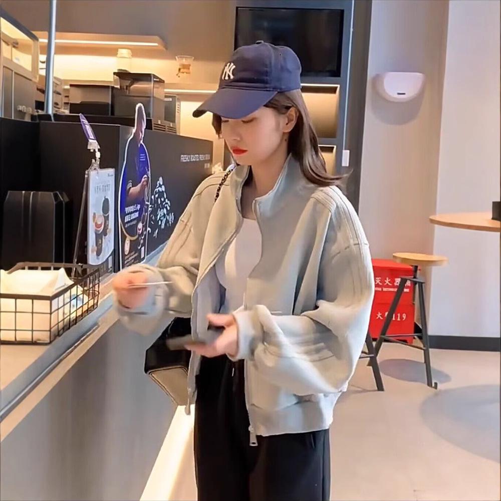Women's Slim Fit Baseball Jacket: Spring/Autumn 2025 - Casual, Versatile, Loose-Fit Cardigan Top