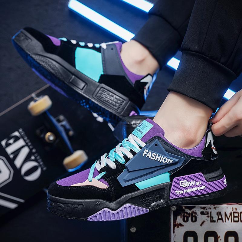 Men's Thick Soled Casual Shoes Four Season Soft Sole Comfort Outdoor Walking Shoes Student Trendy Shoes Flat Bottom Board Shoes