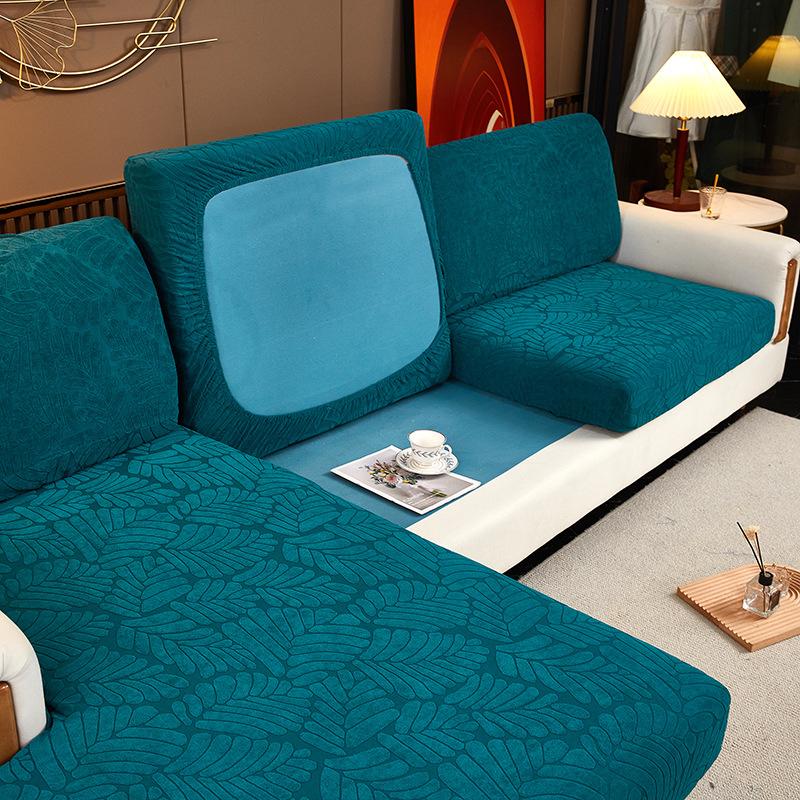 Elastický žakárový potah na pohovku Jednobarevný Zahuštěný rohový Kombinovaný potah na pohovku na ochranu potahu na nábytek v obývacím pokoji