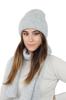 Alma Set Hat with Scarf in Striped Color Light Gray