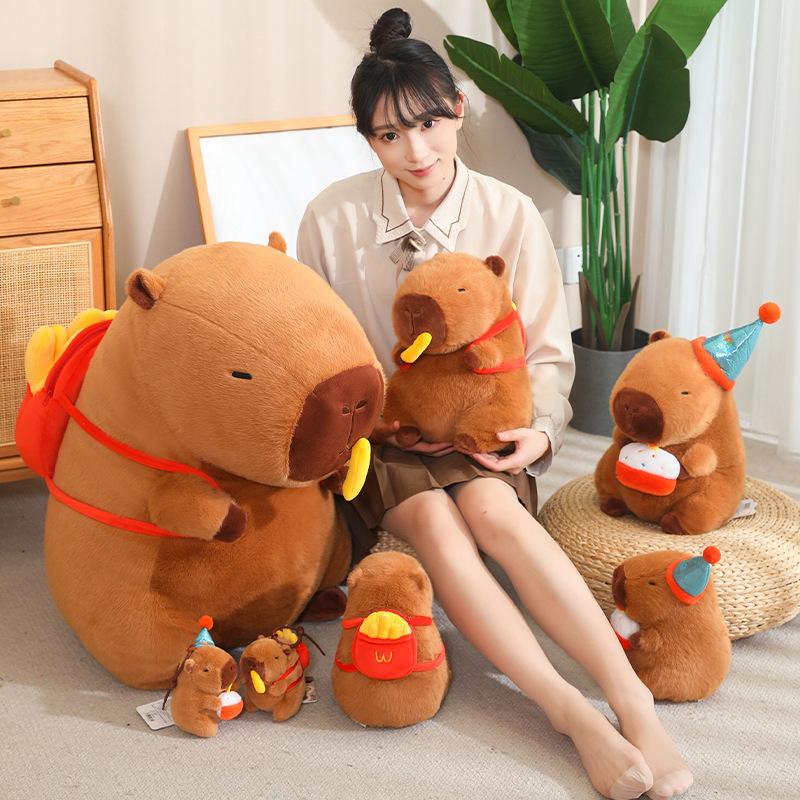 Pull French Fries Capybara Kapibara Plush Toy Birthday Party Capybara Plush Toy Furniture Ornament