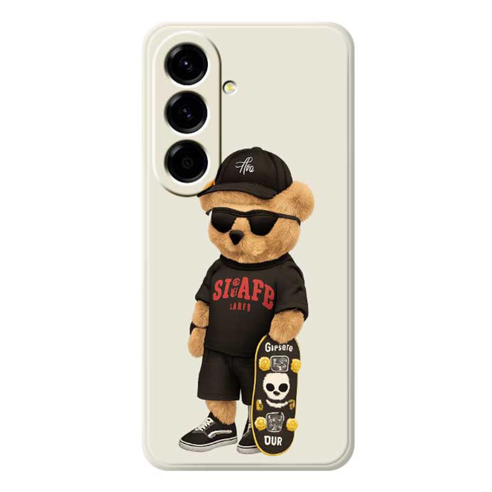 For Samsung Galaxy A56 5G Case Cool Bear Pattern Printing Straight Edge TPU Phone Back Cover