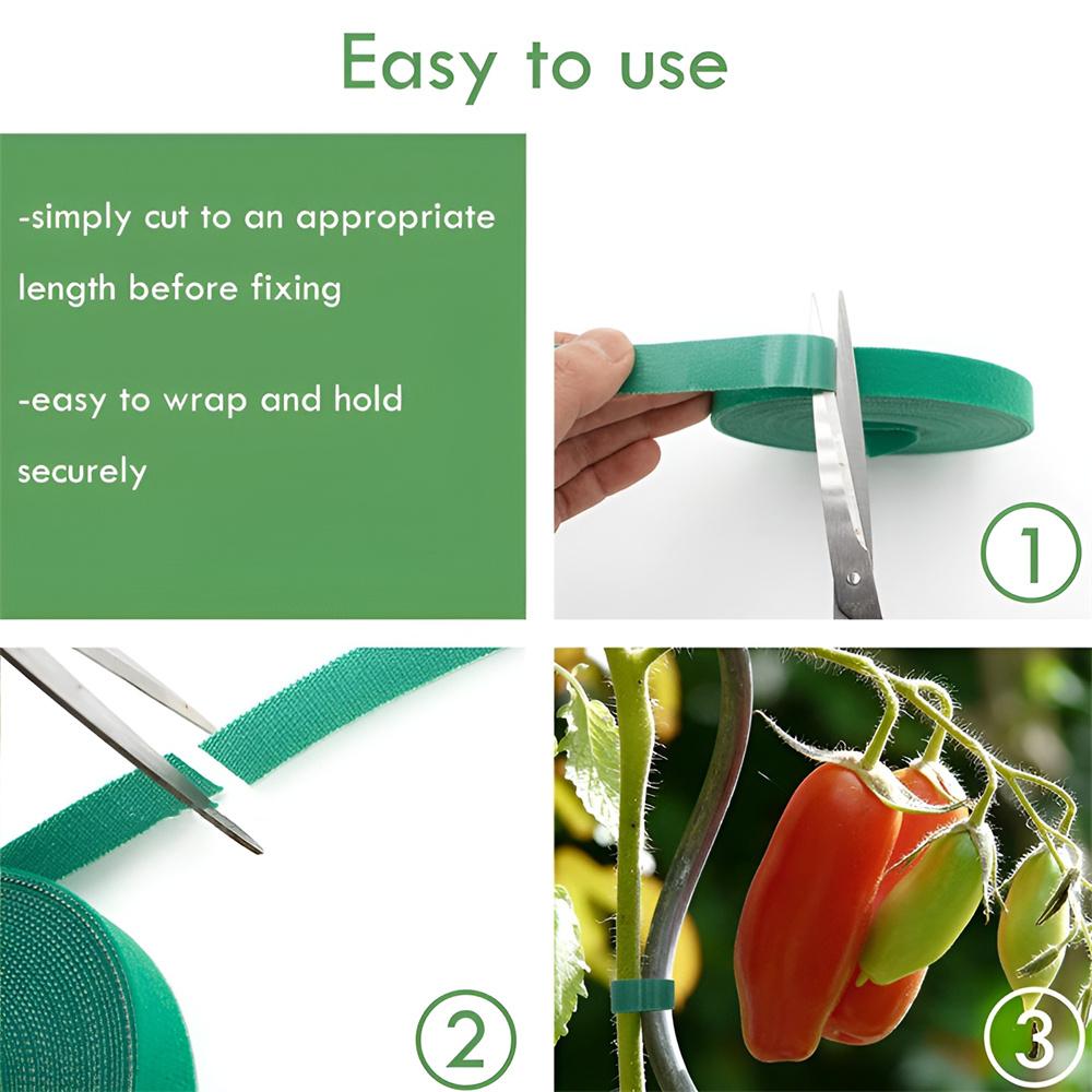 3PCS/1Set 2M Green Garden Twine Plant Ties Nylon Plant Bandage Garden Hook Loop Bamboo Cane Wrap Support Garden Accessories