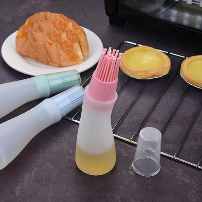 1 Stück Grill-Borstenbürste, Ölkontrollbürste, Silikon-Grillbürste, Silikon-Butterflaschen-Schräg-Sweep-Ölflaschen-Sweep mit Kappe