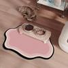 Pet Feeding Mat Cute Shape Dog Diatom Mud Bowl Mat Non-Slip Waterproof Home Decoration Pet Food Mat for Home Dog Feeding Prevent Food Spills