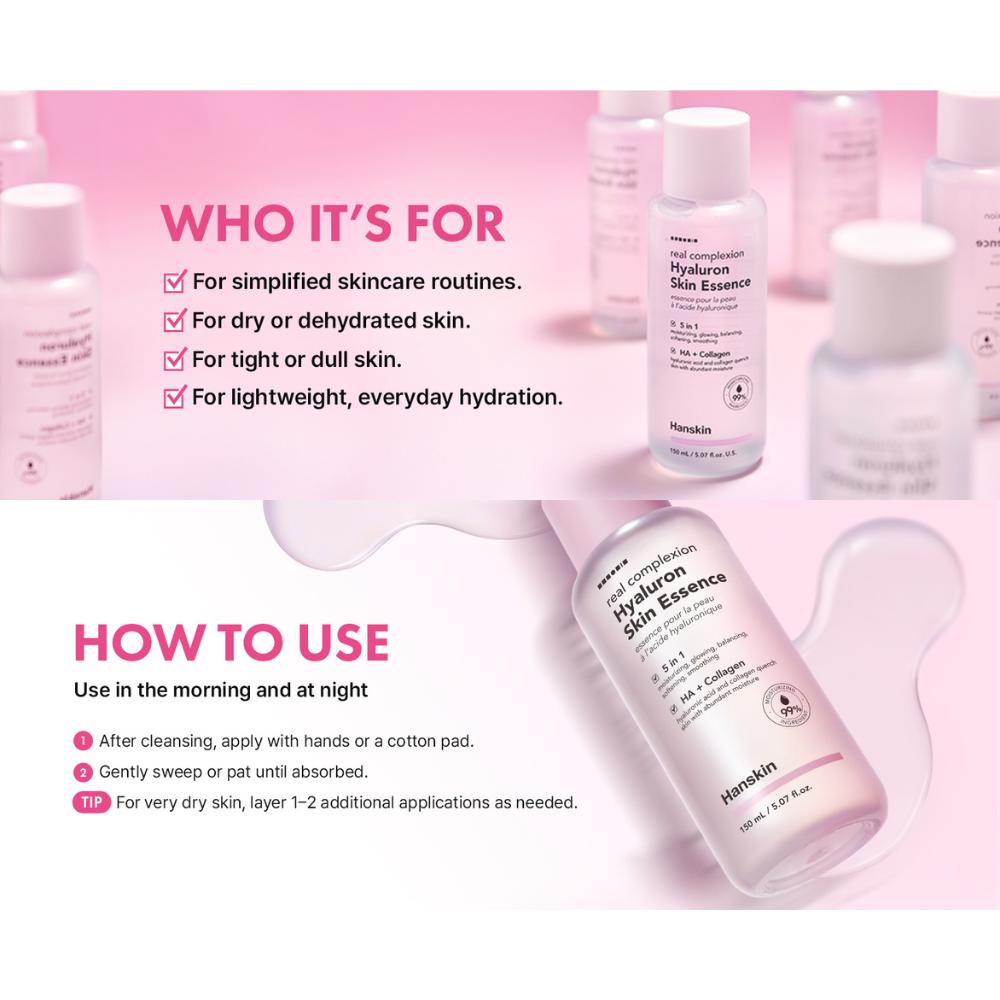 [Hanskin] Hyaluron Skin Essence 520ml + 100ml x 2 (720ml / 24.34 fl. oz)