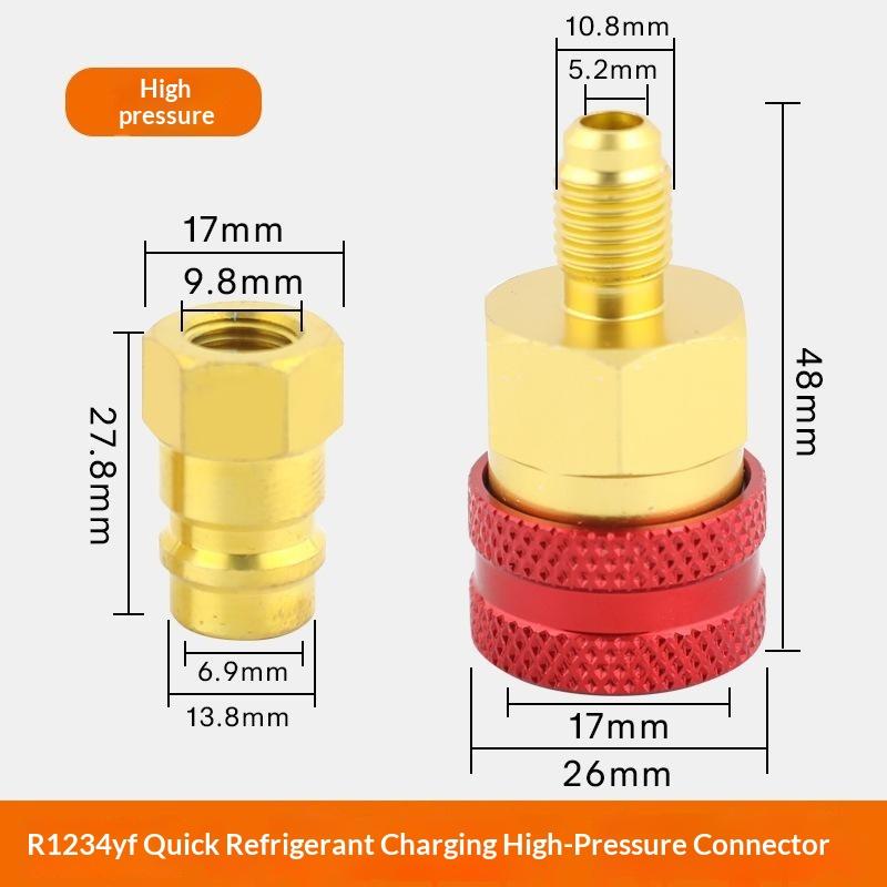 Car Airconditioning Fitting For For R1234Yf To R134A High Low Side Adapter Fitting Connector Hotadapter Quick Fitting Coupler
