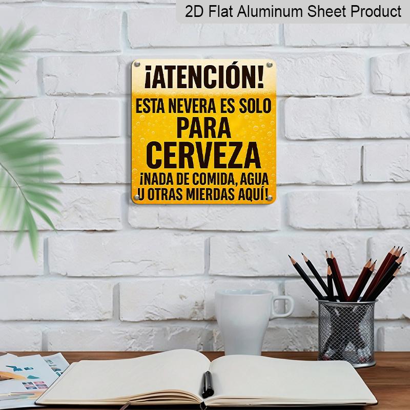 2D Flat, 1pc, Vintage Metal Sign, Decorative Plaque and Ornament, Exclusive Spanish Beer, Beer Festival Decoration, Wall Decor for Clubs, Kitchens