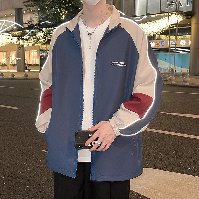 

Jacket Men s Spring and Autumn 2025 New Trend Handsome Casual Thin Jacket Fashion Couple Reflective Men s Gown S