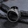 CopperJewelry Ring Natural 10*15mm Big Black Agate Stone Vintage Ring for Women Party Gifts