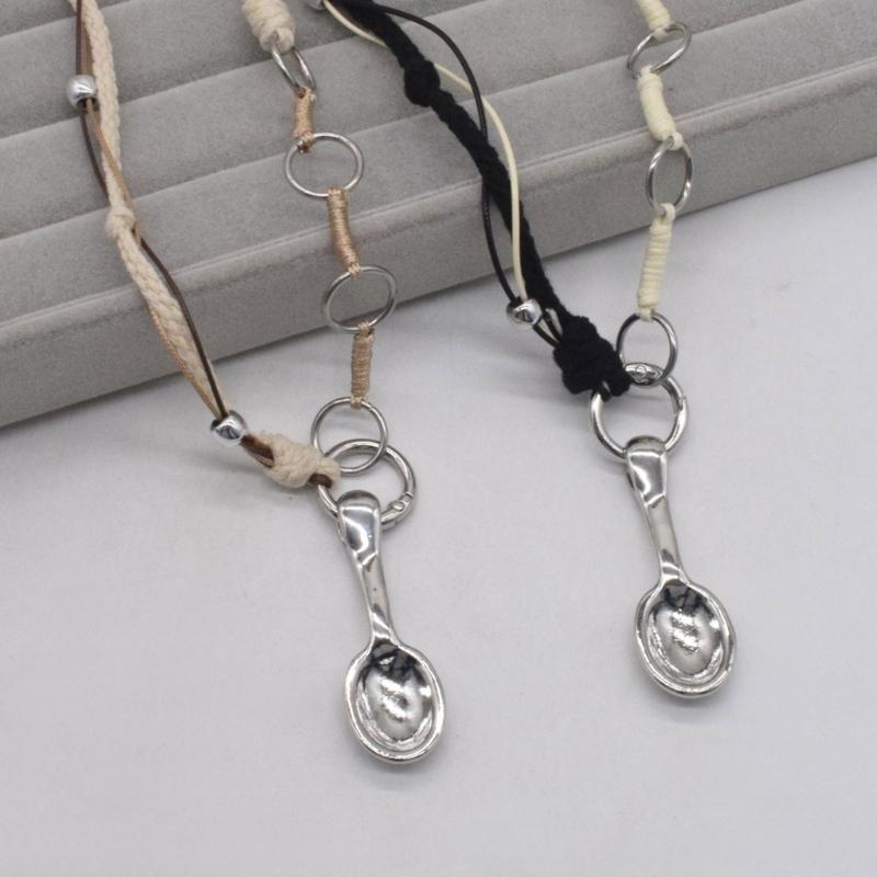 Vintage Style Spoon Pendant Necklace Modern Spoon Pendant Necklace in a Vintage Style Unique Clavicle Chain Accessory